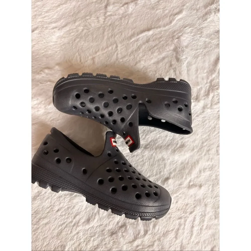 Hunter Kids Play Clogs Black Little Kid 7C Waterproof Slip On